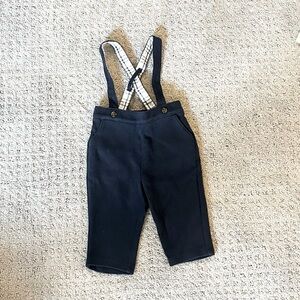 Janie and Jack Navy Blue Suspender Pants Size 0-3 Months